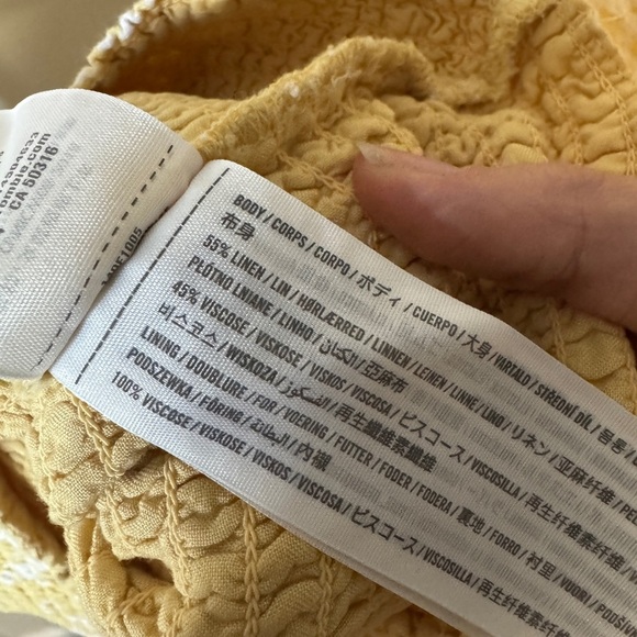 Abercrombie & Fitch yellow floral smocked crop top size L - Picture 5 of 6